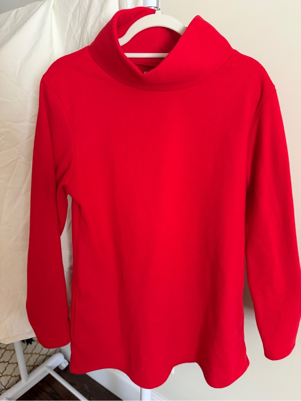 Dudley Stephens Red Plush Fleece Funnel Neck Pullover XL